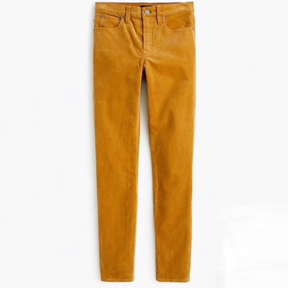 J Crew Mustard Straight Leg Corduroy Pants